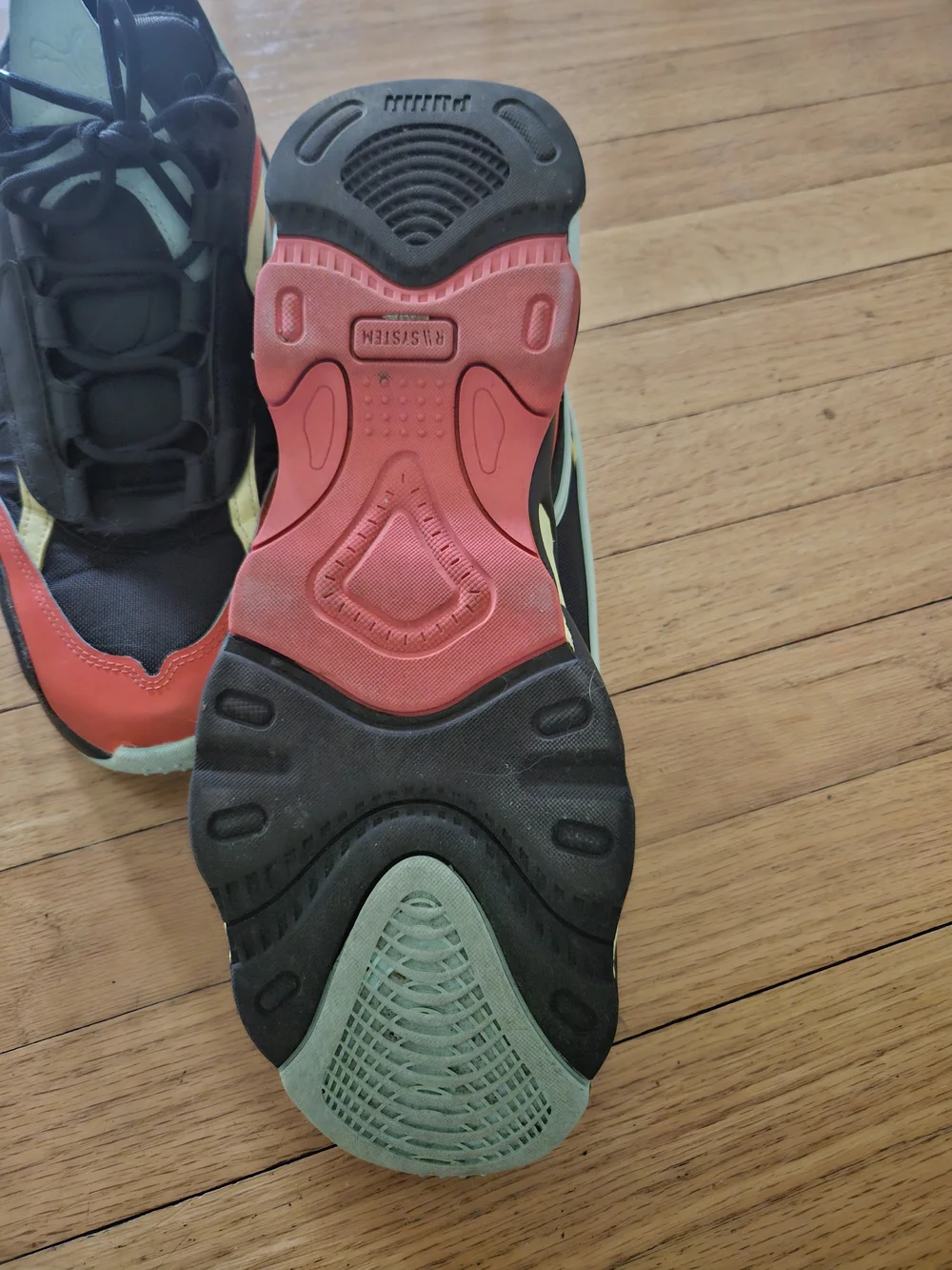 Black Puma R System Size 13 Men Athletic Sneakers - Picture 6 of 7